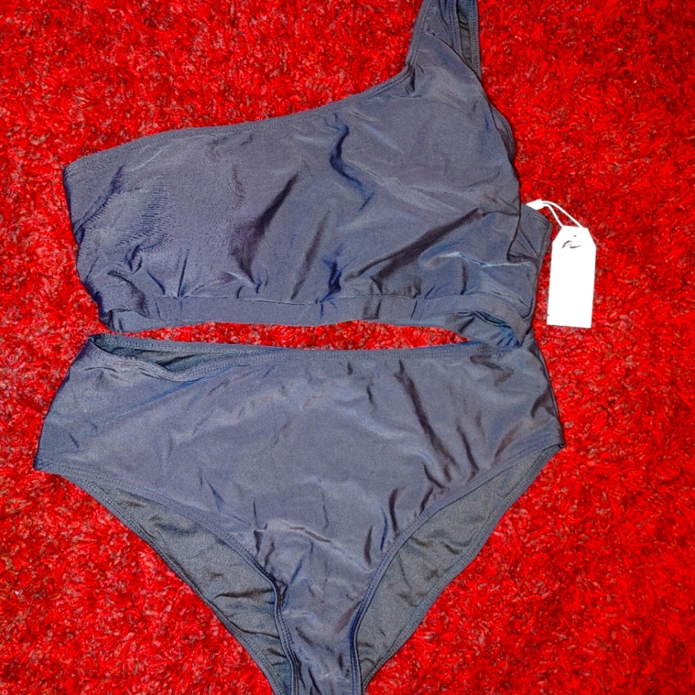 2 piece one shoulder swimsuit